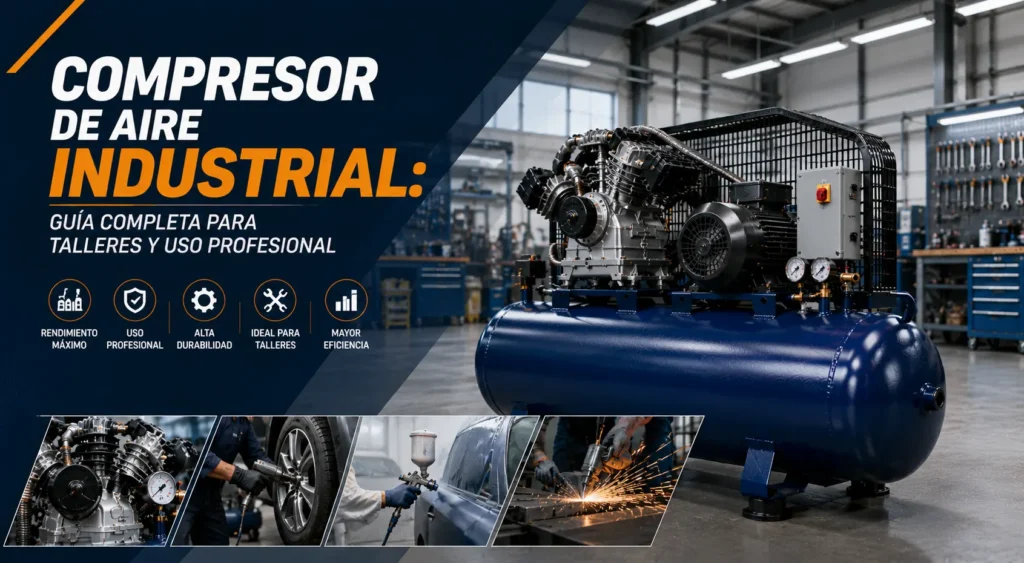 Compresor de aire industrial guía completa para talleres y uso profesional